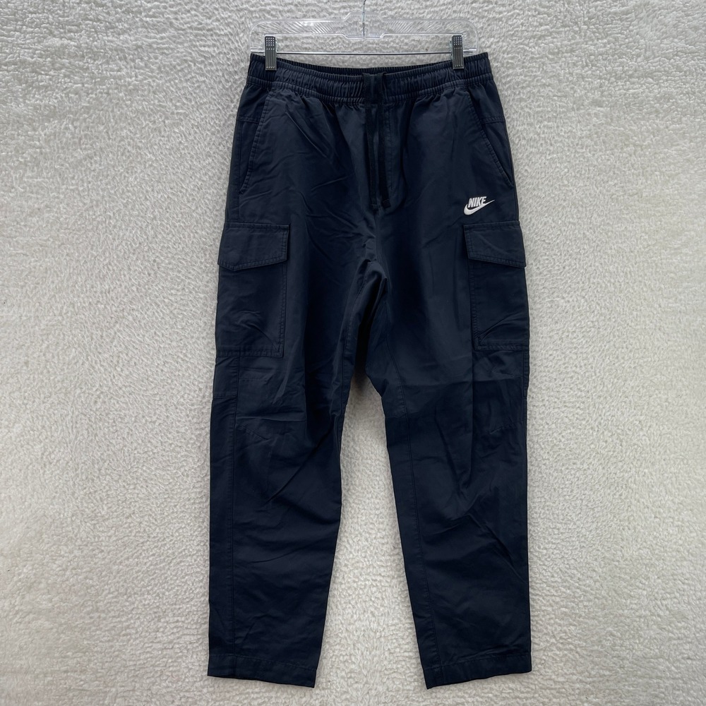 Nike Woven Cargo Mens L Black Tapered Chino Casual Streetwear Utility dd5207-010